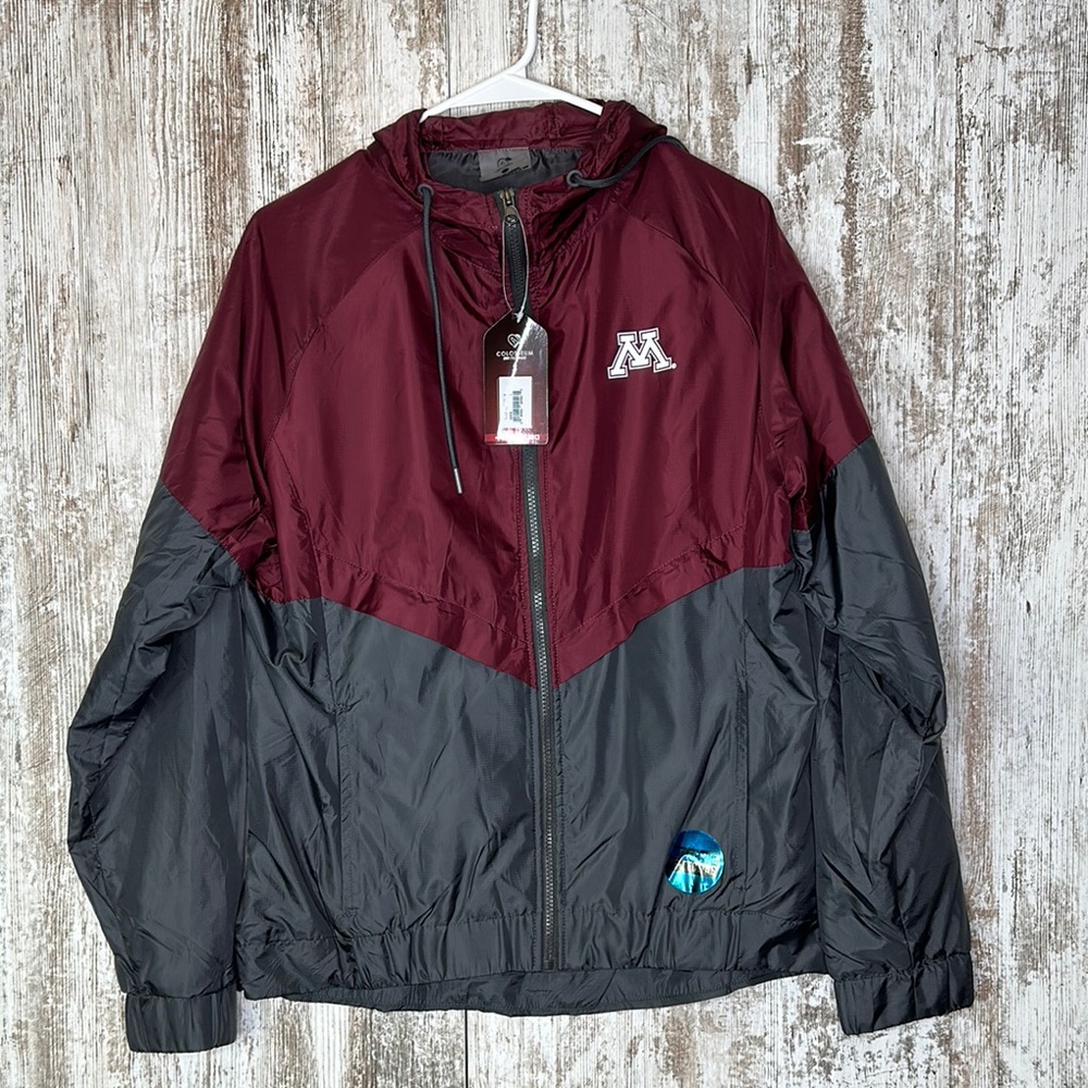 Minnesota Golden Gophers Colosseum Women's First Class Full-Zip Windbreaker Sz L - Picture 2 of 5